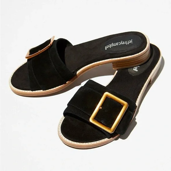 Jeffrey Campbell for Free People Black Drew Slide Sandals - Picture 1 of 14